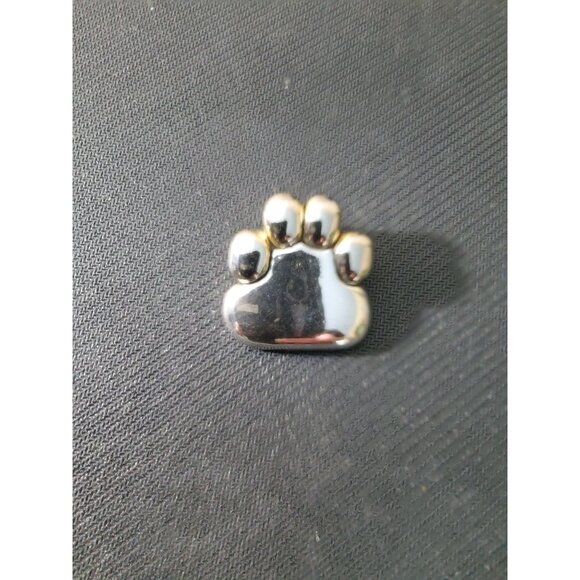 Vintage MJ Silvertone Paw Print Convertible Pendant,  Brooch / Pin - Picture 4 of 4